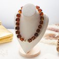 thumbnail image 5 of NICKSUN Vintage Dopamine Chunky Square Acrylic Bead Choker Necklace, Handmade Marbled Resin Statement Collar with Irregular Gold Metal Accent, Trendy Vacation Fashion Neck Jewelry, 5 of 8
