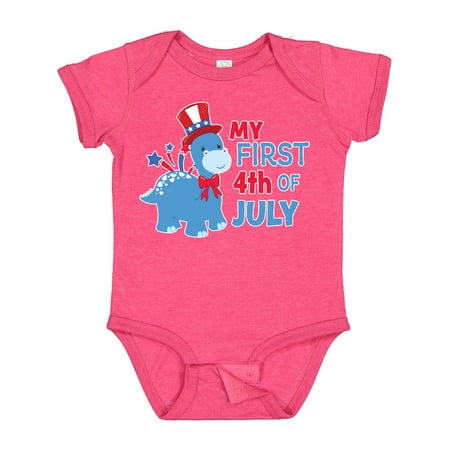 

Inktastic My First 4th of July with Dinosaur Gift Baby Boy or Baby Girl Bodysuit