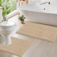 thumbnail image 1 of Luxurux Juego De Alfombras De Baño De 2 Piezas: Felpa Suave De Secado Rápido, Antideslizante, Súper Absorbente. Incluye Tapete Para Inodoro Rectangular (31 X 20 Pulgadas) Y En Forma De U (20 X 20 Pulg, 1 of 5