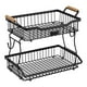 thumbnail image 1 of Organizador de almacenamiento de vegetales de 2 niveles Basket Decoración de mesa elegante Ritadilla de soporte de soporte de frutas para restaurantes Negro, 1 of 8