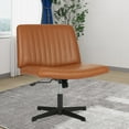 thumbnail image 7 of FDW Cross-Leg Home Office Chair - Armless Adjustable w/Wide Seat & U-Back,Brown, 7 of 7