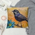 thumbnail image 2 of Nawypu  Birds Decorative Pillow Covers Bluebird Stand in Newspaper and Flower Print Cushion Cover Pillow Cases Standard Home Couch Decor Pillowslip Yellow, 2 of 5