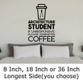 thumbnail image 2 of Architecture Student, Unresponsive Please Coffee Funny Wall Decals for Walls Peel and Stick wall art murals Black Small 8 Inch, 2 of 2