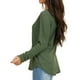 thumbnail image 3 of Top de manga larga para mujer, cuello redondo con hombros descubiertos, Color puro, ajuste holgado, camisa informal para mujer para citas en el trabajo, 3 of 6