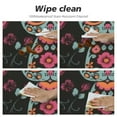 thumbnail image 4 of JEUXUS Round Tablecloth Skeleton Cat Kitten Fitted Elastic Waterproof Wipeable Table Cloth Cover Decorations Table Pad Cover for lndoor Outdoor-Medium, 4 of 7