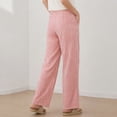 thumbnail image 6 of UAMVSH Women's Striped Casual Pants Comfy Elastic Waist Wide Leg Pants Fashion Loose Drawstring Lounge Trousers with Pockets, 6 of 6