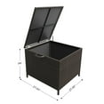 thumbnail image 2 of Luku 80 Gallon Outdoor Storage Box, Patio Rattan Deck Box, PE Wicker Storage Box with 2 Wheels,Wicker Storage Bench for Indoor,Pool, Balcony, Yard, Garden, 2 of 9