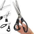 thumbnail image 3 of 2 pcs Pinking Shears Scissors for Fabric, lyfLux 2 Models Fabric Scissors, Zig Zag Scissors, for Crafting, Paper Cutting, Fabric, Leather Materials (3 mm Triangular And Rounded Teeth), 3 of 9