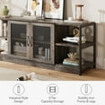 thumbnail image 5 of Kicctian 63"L TV Stand,Media Console with Mesh Doors, Storage Shelves, Metal Frame Entertainment Center,TV Stand for Living Room,Dark Oak, 5 of 9