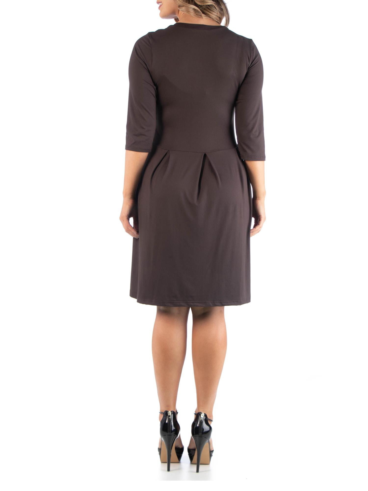 24/7 Comfort Apparel Women's Plus Size Fit and Flare Dress
