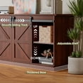 thumbnail image 5 of Vineego Rustic Modern TV Stand for 65-Inch TVs - Entertainment Center with Storage Cabinet & Sliding Barn Door Design,Brown, 5 of 7