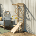thumbnail image 2 of 5-in-1 Wooden Indoor Jungle Gym for Kids, Wall-Mounted Swedish Ladder, Montessori-Inspired Playset, Ages 3-8, 2 of 6