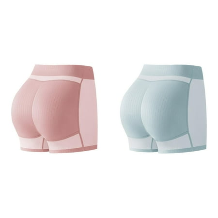 (2-Pack) Kcodviy Body Sculpting Artifact Sheer Panties Lifting Pants Peach 100 Cotton Underwear Women Beautiful Skeleton Panties for Women Pad Seamles