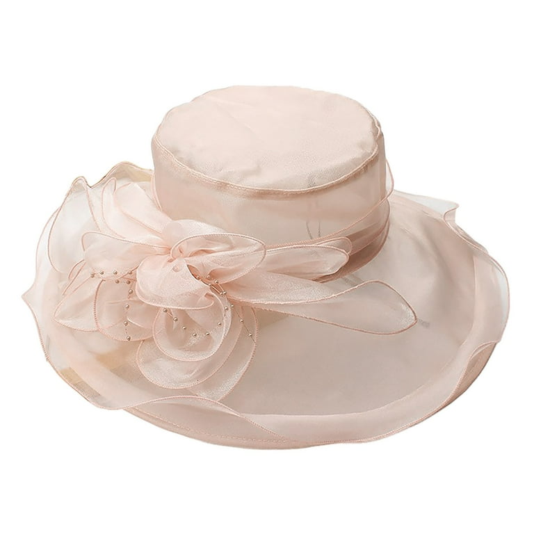 Riforla Womens Summer Dress Hat Wide Leaf Flower Bridal Shower Hat Sun Hats Beach Hat Beach Hats for Women Pink, Adult Unisex, Size: One Size