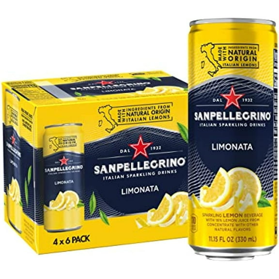 Sanpellegrino Italian Sparkling Drink Limonata, Sparkling Lemon Beverage, 24 Pack Of 11.15 Fl Oz Cans