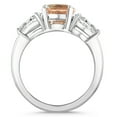 thumbnail image 3 of Pompeii 2.75Ct Morganite & Pear Shape 3-Stone Diamond Engagement Ring 14k Gold Lab Grown, 3 of 7