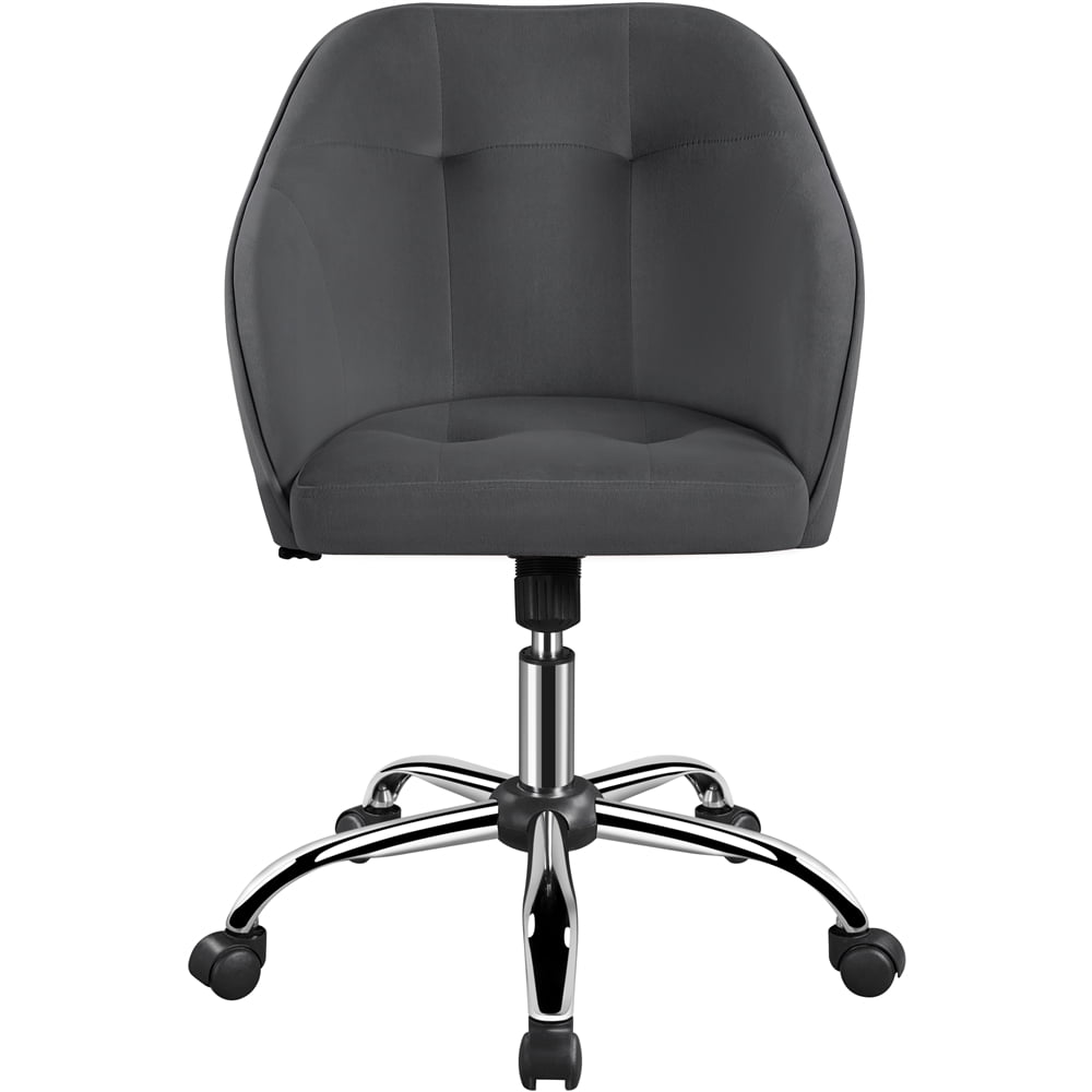 Yaheetech Adjustable Velvet Desk Chair for Home Office,Gray