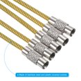 thumbnail image 4 of Uxcell 6" Wire Keychain Cable 5 Pack Stainless Steel Key Ring Loop Yellow, 4 of 6