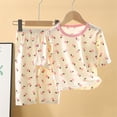 thumbnail image 3 of Odeerbi 1-12 Años Niños Niñas Pijamas de Algodón de Verano Manga Corta Tops Pantalones Conjunto Suave Estampado Floral Ropa de Dormir de Dos Piezas Juegos de Pijamas de Dos Piezas, 3 of 3