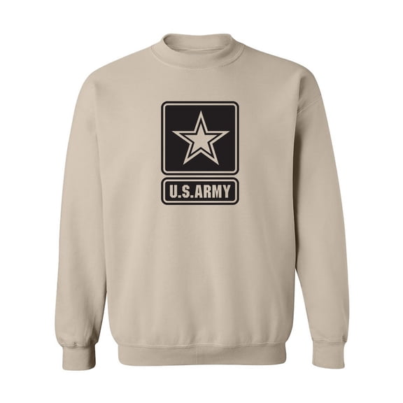 US Army Star Modern Logo Military Style Crewneck Sweatshirt in Sand