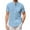 Sky Blue, variant on TopLLC Men's Polo Shirt Casual Linen Shirt Band Collar Short Sleeve Button Down Shirt