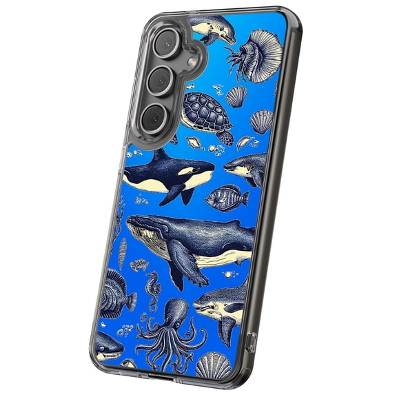 For Samsung Galaxy S20 FE, Hybrid Clear, Sea Animals Print, USA