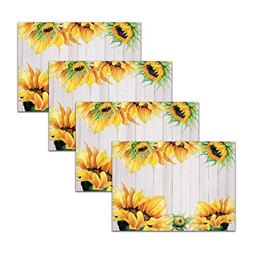 Decorate Your Kitchen Table with Our Beautiful Rectangle pad placemat Stain Resistant Blue Floral Blissful Living Set of 6 Placemats