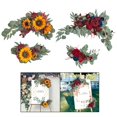 thumbnail image 1 of beautymall2017 Wedding Arch Rose Wreath hechas a mano para el frente de la boda amarillo rojo rojo Colcomx Corona colgante de puerta delantera, 1 of 8