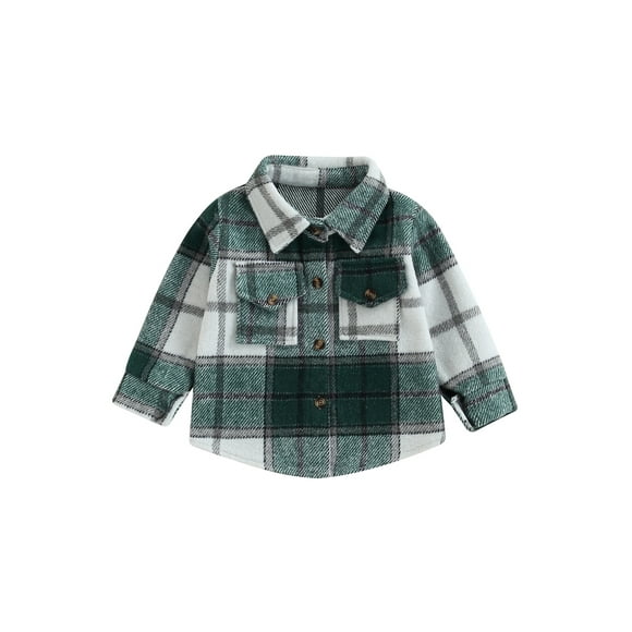 Fortune Toddler Boy Plaid Shirts Coat Kids Long Sleeve Turn Down Collar Jacket Fall Outerwear