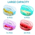 thumbnail image 6 of Pill Organizer 2 Times a Day,Weekly Large Daily Pill Box with PU Leather Case for Travel,Round Medicine Organizer,7 Day Pill Container for Vitamin Fish Oils Supplement, 6 of 7