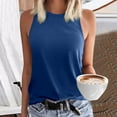 thumbnail image 2 of Wang6 Womens Plus Size Loose Fit Tank Tops Causal Sleeveless Solid Tops Summer Crew Neck Basic Tshirts Blue L, 2 of 4