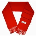 thumbnail image 2 of Unisex Winter Solid Plain Scarves Wool Feel Classic Super Soft Luxurious Scarf - Red, 2 of 5