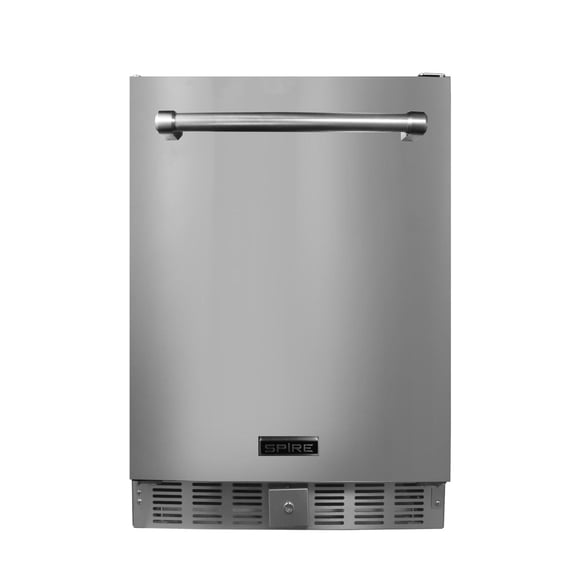 Spire 5.1 Cu Ft Built-In Refrigerator, Stainless Steel, Temp Control, 4 Shelves, Reversible Door, Indoor/Outdoor Use, Model 850-0009