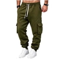 thumbnail image 2 of COSFO Work Men's Cargo Pants Stretch Pockets Sweatpants Solid Drawstring Relaxed Fit Jogger Mens Pants, 2 of 8