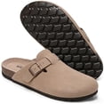 thumbnail image 5 of Litfun Women's Suede Clogs Leather Mules Cork Footbed Sandals Arch Support Potato Shoes with Adjustable Buckle, 5 of 8