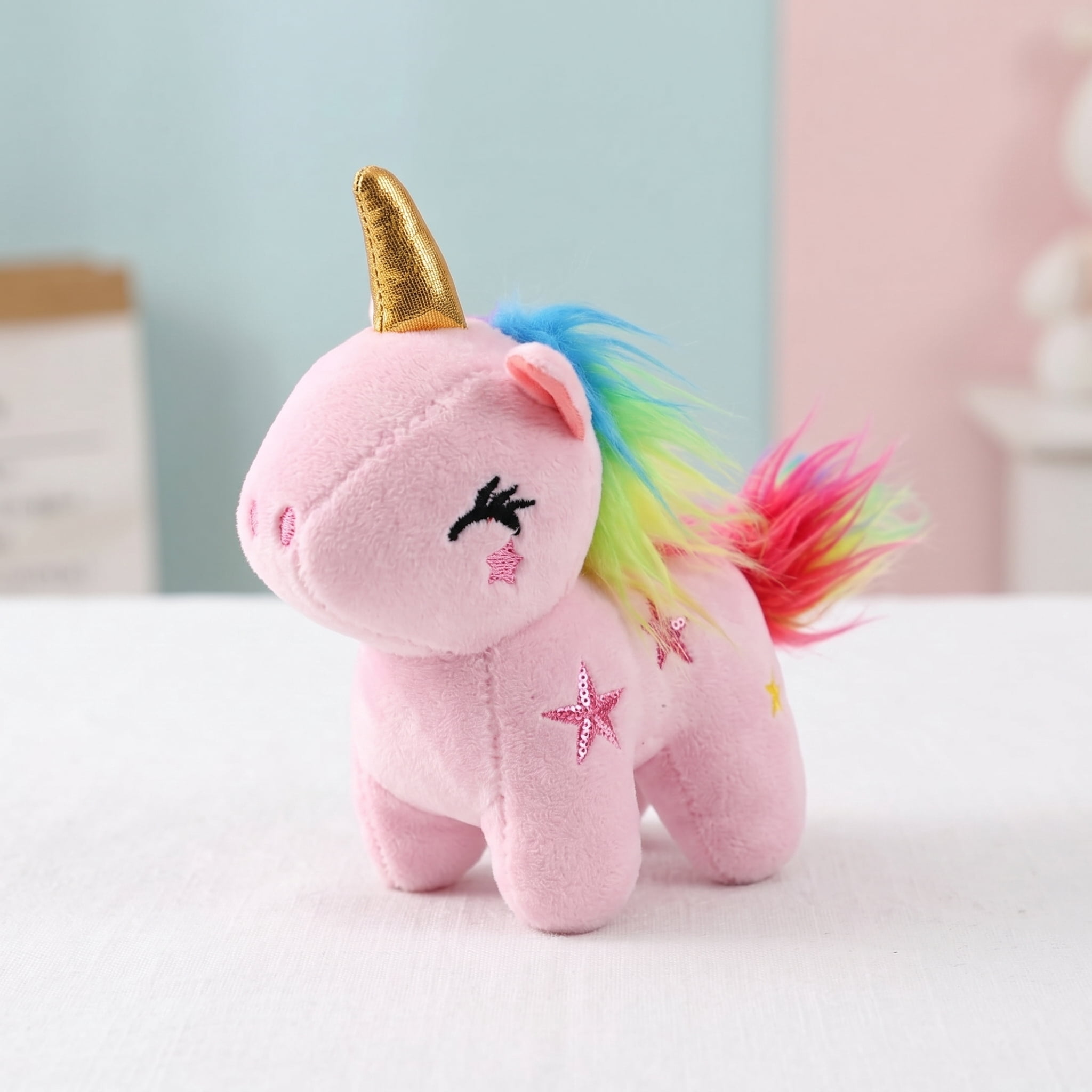 DOLIZU Unicorn Stuffed Animal 6.3'' Cute Soft Unicorn Plush Toy, Cute Unicorn Plush Charm.