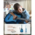 thumbnail image 6 of Moukey Guitar for Beginner 38" Starter Acoustic Guitars Kits with Gig Bag, Strap, Tuner and Pick, Blue, 6 of 7