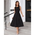 thumbnail image 4 of EASYBRA Women Sleeveless Tie Waist A Line Midi Work Dress Elegant Flowy Cocktail Party Dress with Pockets, 4 of 6