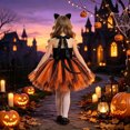 thumbnail image 3 of Faraee Tutu Dress for Girls Sparkly Sequin Tulle Princess Birthday Party Halloween Outfit Toddler Black Cat Costume, 3 of 7