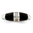 thumbnail image 5 of Diamond2Deal 925 Sterling Silver White Mother Of Pearl Wedding Band Ring Size 8 for Women, 5 of 8