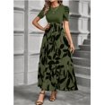 thumbnail image 4 of Vestido elegante estampado de cuello redondo, 4 of 4