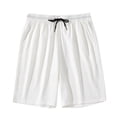 thumbnail image 4 of kamemir Shorts for Men Athletic Men's Shorts Pants Casual Drawstring Zipper Pockets(White,M), 4 of 4