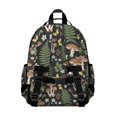 thumbnail image 3 of Mushroom and Butterfly Black Pattern Backpack for School, Cute School Bag with Adjustable Shoulder Straps and Padded Back, 15.25"x11.5"x5.25", 3 of 5