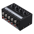 thumbnail image 2 of Mini Stereo Audio Mixer 4-Channel Passive Mixer Portable Audio Mixer Lotus Socket Input for Live Studio CD Players, 2 of 8