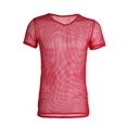 thumbnail image 4 of YONGHS Mens See Through Sheer Mesh T-Shirt Muscle Tank Tops Tees Vest Fishnet Shirt Undershirts Red XL, 4 of 7