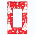 thumbnail image 5 of Metal Light Switch Plate Cover Festive Christmas Tree Ornaments Red XMS012, 5 of 13