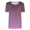 thumbnail image 4 of Ashirexll Summer Shirts for Women, Womens Casual Tops, Fashion Casual Gradient Color Round Neck Short Sleeve T-Shirt, 4 of 4