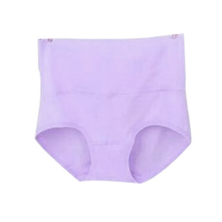 

Womens Plus Size High Waist Cotton Push Up Underwear Solid Color Breathable Seam