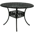 thumbnail image 1 of Sunnydaze Table à Manger Ronde de Patio en Aluminium Moulé Noir avec Trou pour Parasol, 1 of 7