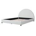 thumbnail image 3 of Christopher Knight Home Queen Size Bed Frame with Round Curved Headboard, Elegant Design, White Boucle Upholstery, 3 of 12